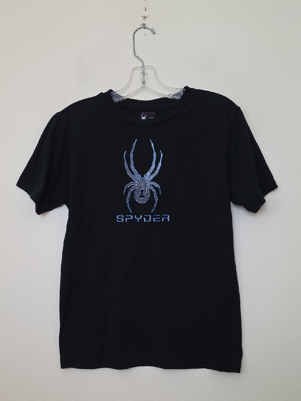 Spyder Black Short Sleeve T-Shirt (Graphic Has Tiny Cracks) 14-16 L